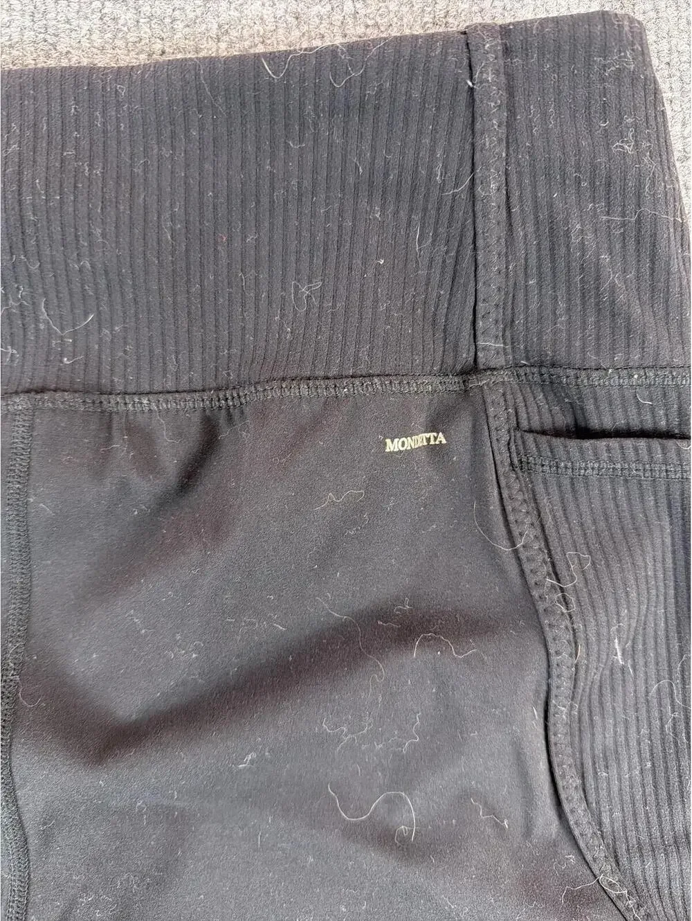 Mondetta Black Athletic Biker Shorts Ribbed‎ Side Phone Pockets - Large, Running